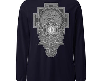 Sri Yantra Mandala Long Sleeve Tee | Sacred Geometry Festival Shirt