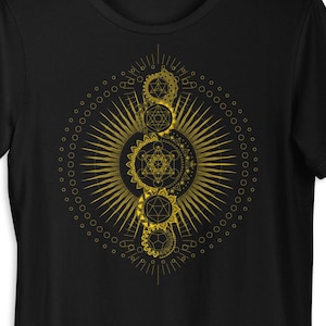 Heilige Geometrie | De kubus van Metatron | Levensbloem | Psychedelisch kunstwerk | Spiritueel cadeau | Tattoo-inspiratie | Uniseks T-shirt