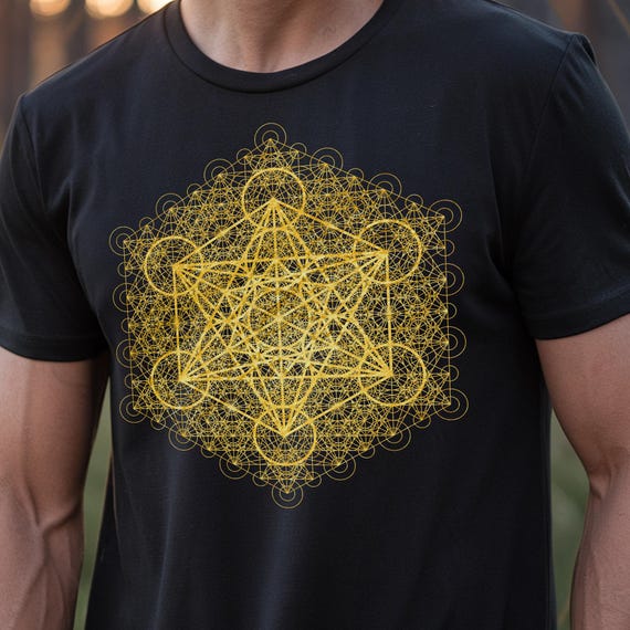 Metatron's Cube Golden Sacred Geometry Shirt Metatron's Cube Golden Sacred Geometry Shirt