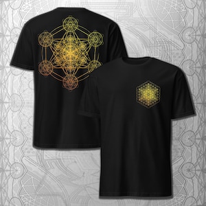 Fractal Metatron Universe T-Shirt | Sacred Geometry Art Tee | Platonic Solids Symbol Shirt | Festival Cosmic Top | Psychedelic Clothing