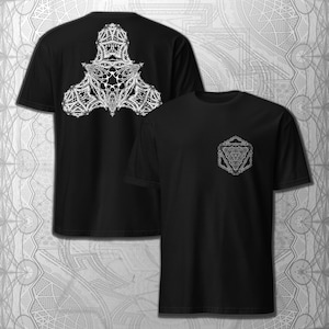 Organic Octahedron Geometry T-Shirt | Sacred Geometry Art Tee | Platonic Solids Symbol Shirt | Festival Pattern Top | Psychedelic Clothing