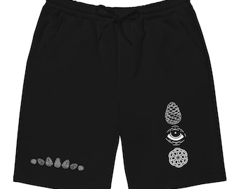 Pine Cone | Seed Of Life | Third Eye | Occult Symbol | Sacred Geometry | Wearable Artwork | Evolution of Consciousness | Men's fleece shorts