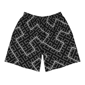 Hilbert Curve Fractal Shorts | Math Art Athletic Shorts | Geometric Festival Clothing | Unisex Fractal Shorts | Sacred Geometry Activewear