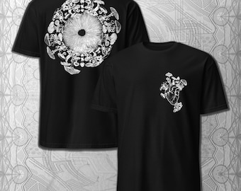 Svamphjärta Grafisk T-shirt | Psykedelisk Svampkonst T-shirt