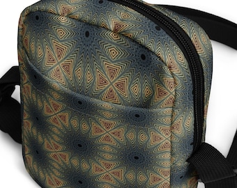 Earthy Starburst Psychedelic Utility crossbody bag