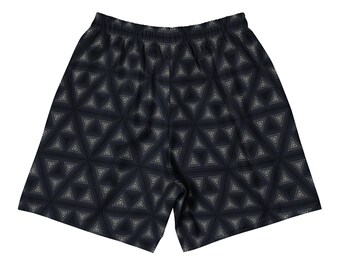 Triangle Pattern Unisex Athletic Long Shorts