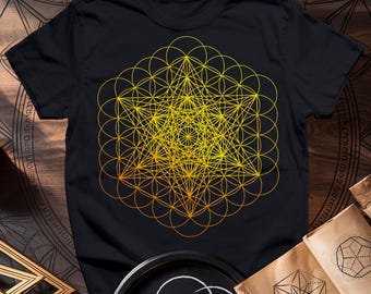 Metatrons Würfel T-Shirt | Blume des Lebens Heilige Geometrie Tee