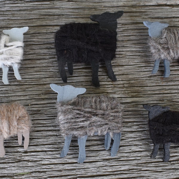 Épingle à moutons Shetland de 1,5 po. - Laine filée à la main - Cadeau essoreuse, tricoteuse, tisserande, artiste textile ou berger - accessoire