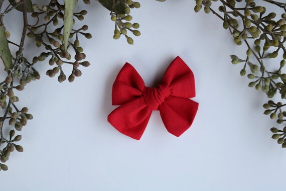 red baby hair clips