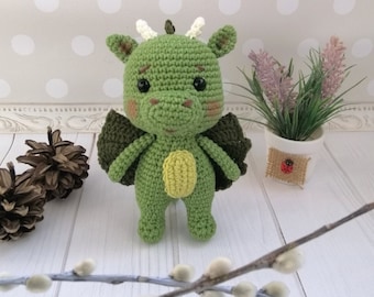 Dragon crochet animal plushie toy/ Crochet dinosaur/ Crochet toys/  Dragon toy/ Plushie toys/ Baby shower gift/ Stuffed animals/ Christmas