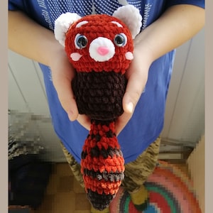 Crochet red panda, Panda crochet toy, Plushie red panda, Plushie toys, Kawaii toys, Baby shower gift, Plushie animals, Woodland animals