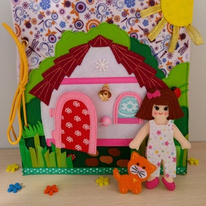 Quiet book, Quiet book pages, Quiet book for girl, Quiet book dollhouse, Dollhouse, Felt book,  Felt doll, Toddler busy book, Busy book