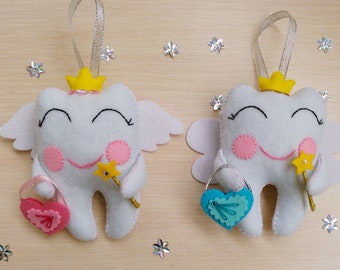 Tooth Fairy Pillow, Dentist gift, Tooth Fairy, Felt ornaments, Felt Pillow, Tooth Keeper, Tooth Ornament, Tooth Pocket, Stuffed toy