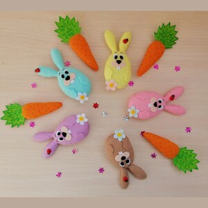 Felt easter ornaments, Felt easter bunny, Felt carrot, Easter bunny, Spring felt garland, Easter felt eggs, Felt bunny rabbit, Spring decor