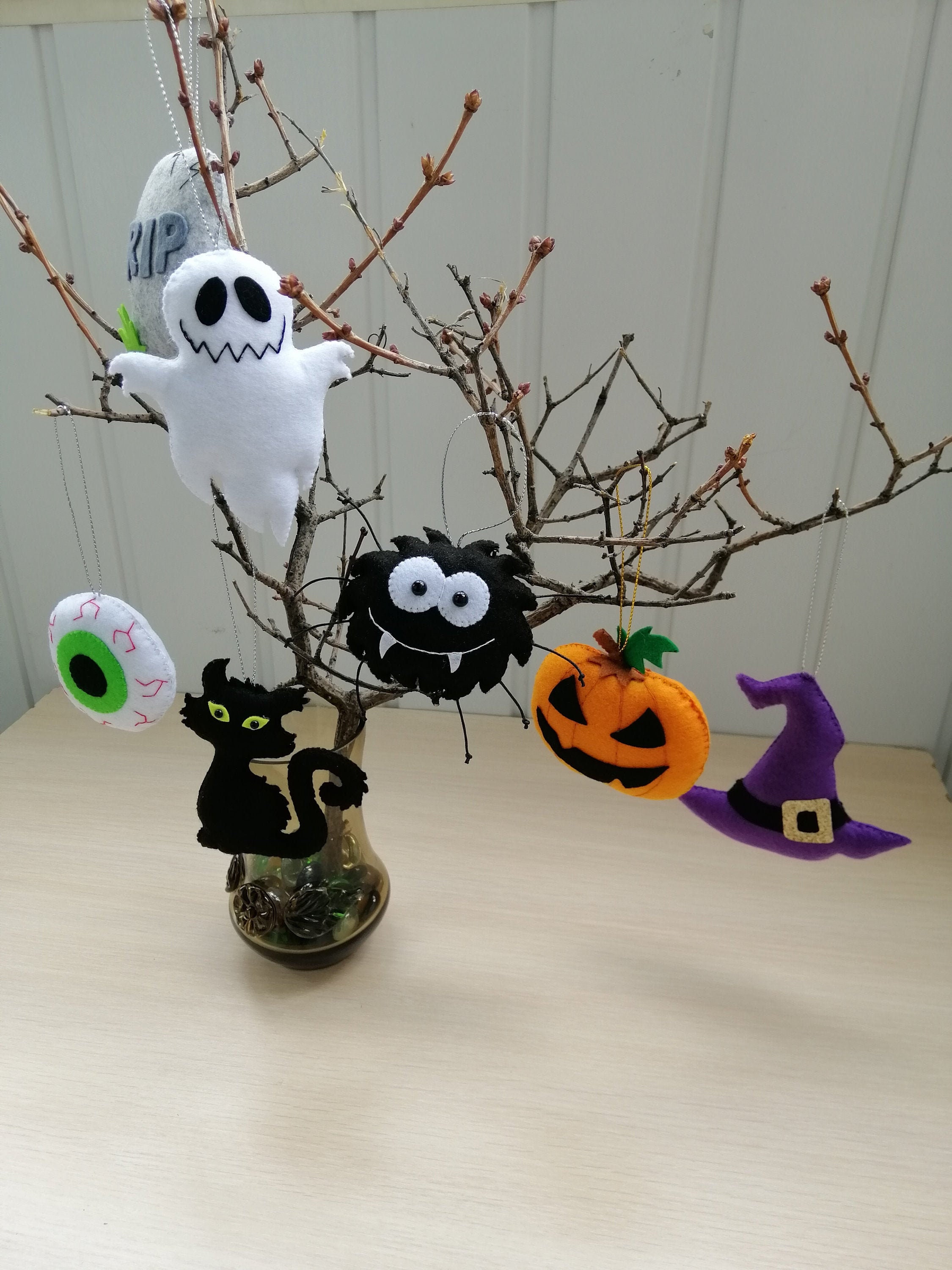 Halloween Felt Ornaments Halloween Decor Halloween Party Etsy UK
