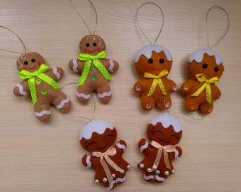 Felt gingerbread man, Gingerbread ornament, Christmas ornament, Felt ornament, Christmas Decor, Christmas tree ornaments, Gift for Christmas