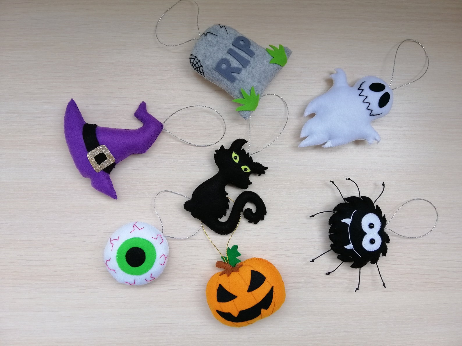 Halloween Felt Ornaments Halloween Decor Halloween Party Etsy UK