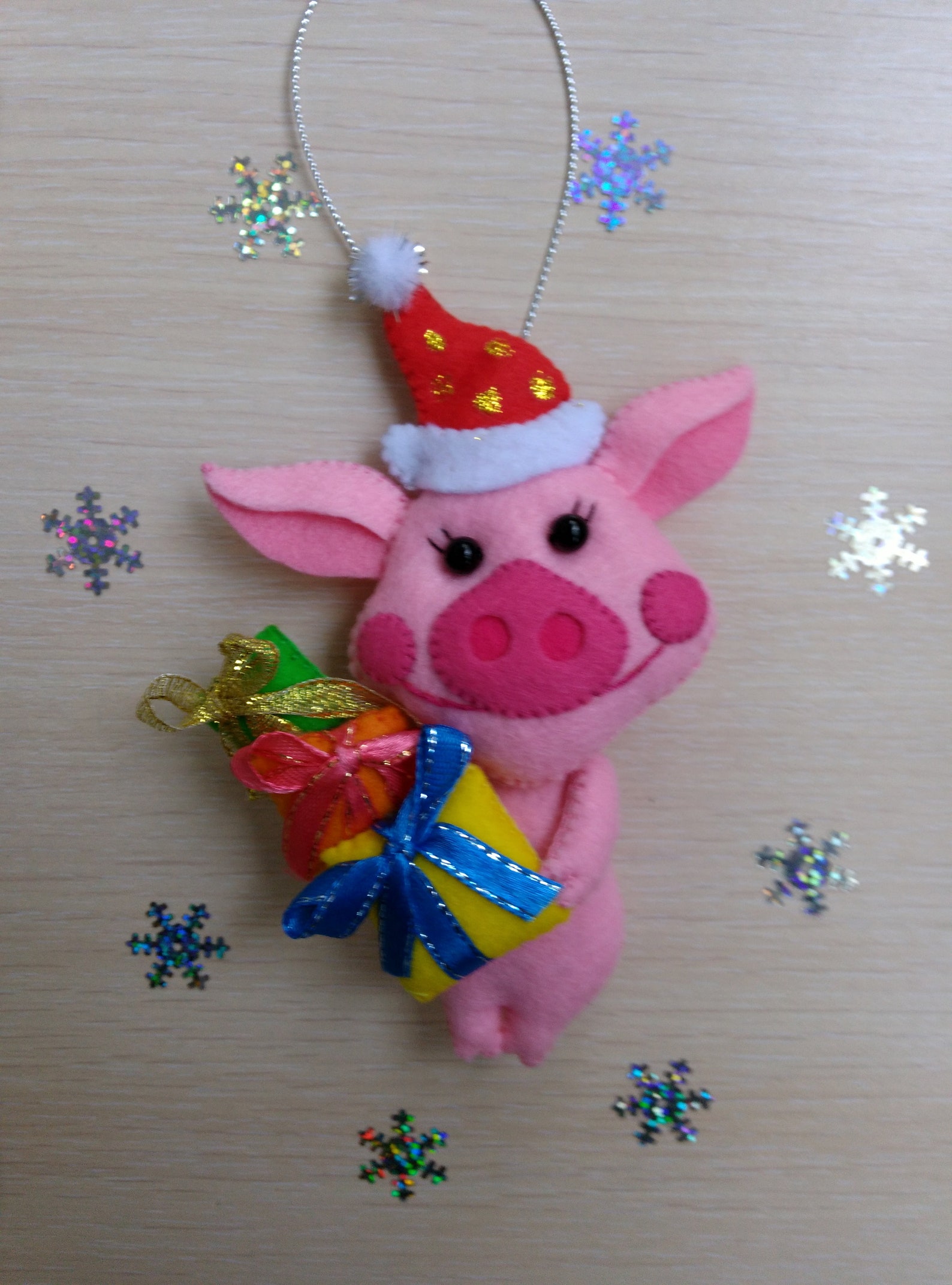 Christmas Ornaments Felt Pig Ornament Christmas Pig Etsy