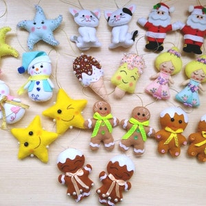 Felt Christmas ornaments, Gingerbread, Christmas ornaments, felt ornament, Christmas felt Decor, Christmas tree ornaments, Santa Claus gift