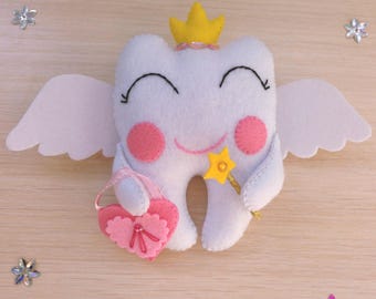 Tooth Fairy, Baby shower gift, Personalized tooth fairy, Felt Tooth Fairy, Felt ornaments, I Lost My Tooth, Tooth Keeper, Tooth Ornament