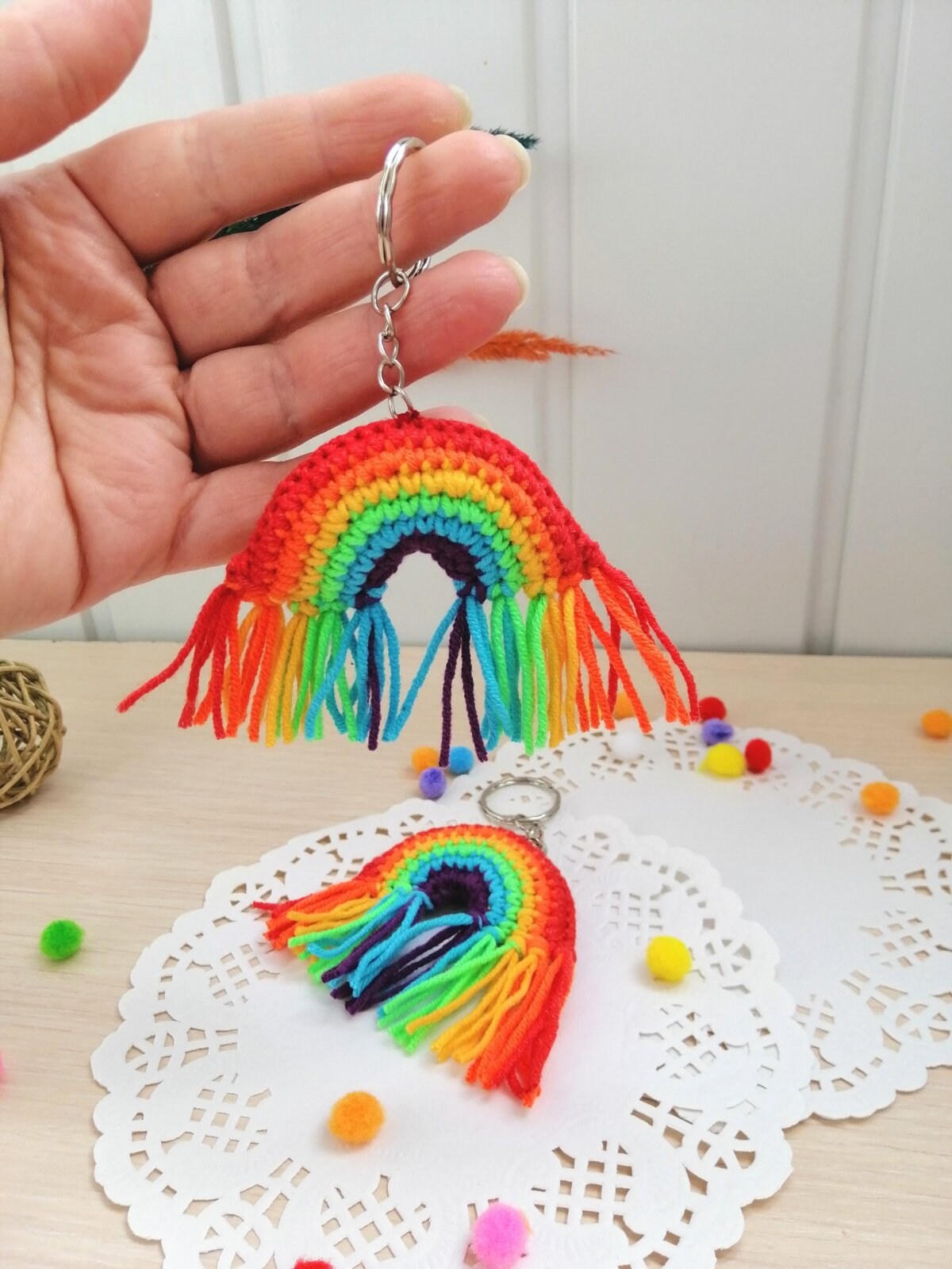 Crochet Rainbow, Rainbow Keychain, Keychains, Rainbow Baby, Rainbow ...