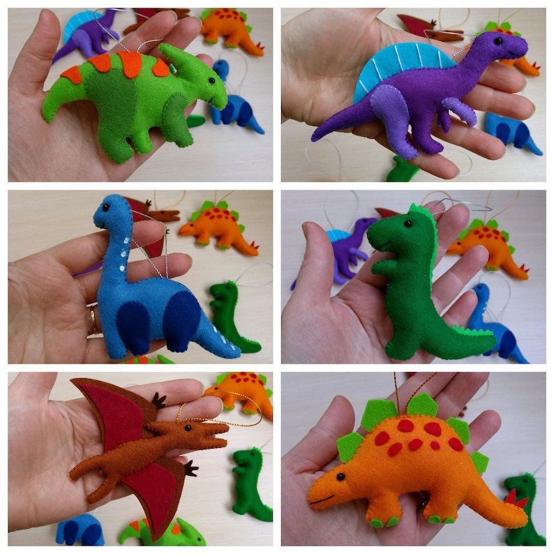 Dinosaur Ornament Dino Party Felt Dinosaur Felt Ornament Etsy