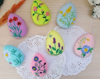 Easter decor, Felt egg, Easter, Easter eggs, Felt easter eggs, Easter gift, Easter decoration, Hand embroidery, Felt ornaments, Spring decor