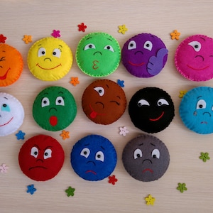 Felt emotions, Preschool toys, Kindergarten toys, Felt learning toy, Developing Toy, Educational toys, gift for baby, Pretend play, Felt toy