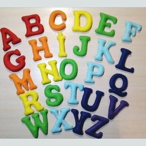 Felt Alphabet, Felt letters, Rainbow, English alphabet, Preschool toys, Learning Toys, Fridge magnets, Back to school, AZ, Felt shapes, ABC
