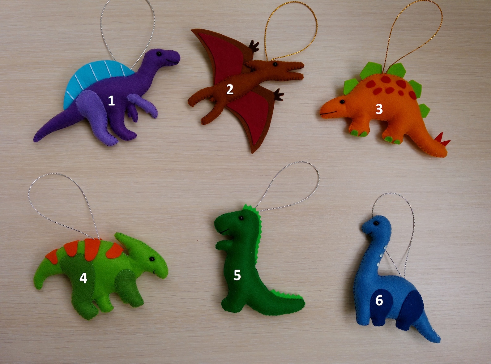 Dinosaur Ornament Dino Party Felt Dinosaur Felt Ornament Etsy