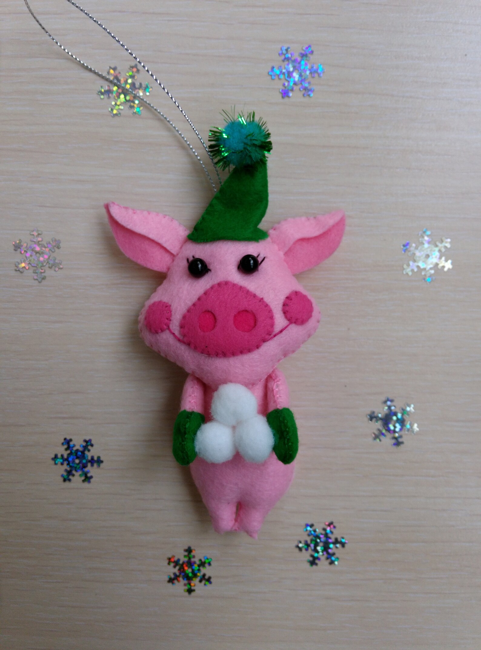 Christmas Ornaments Felt Pig Ornament Christmas Pig Etsy