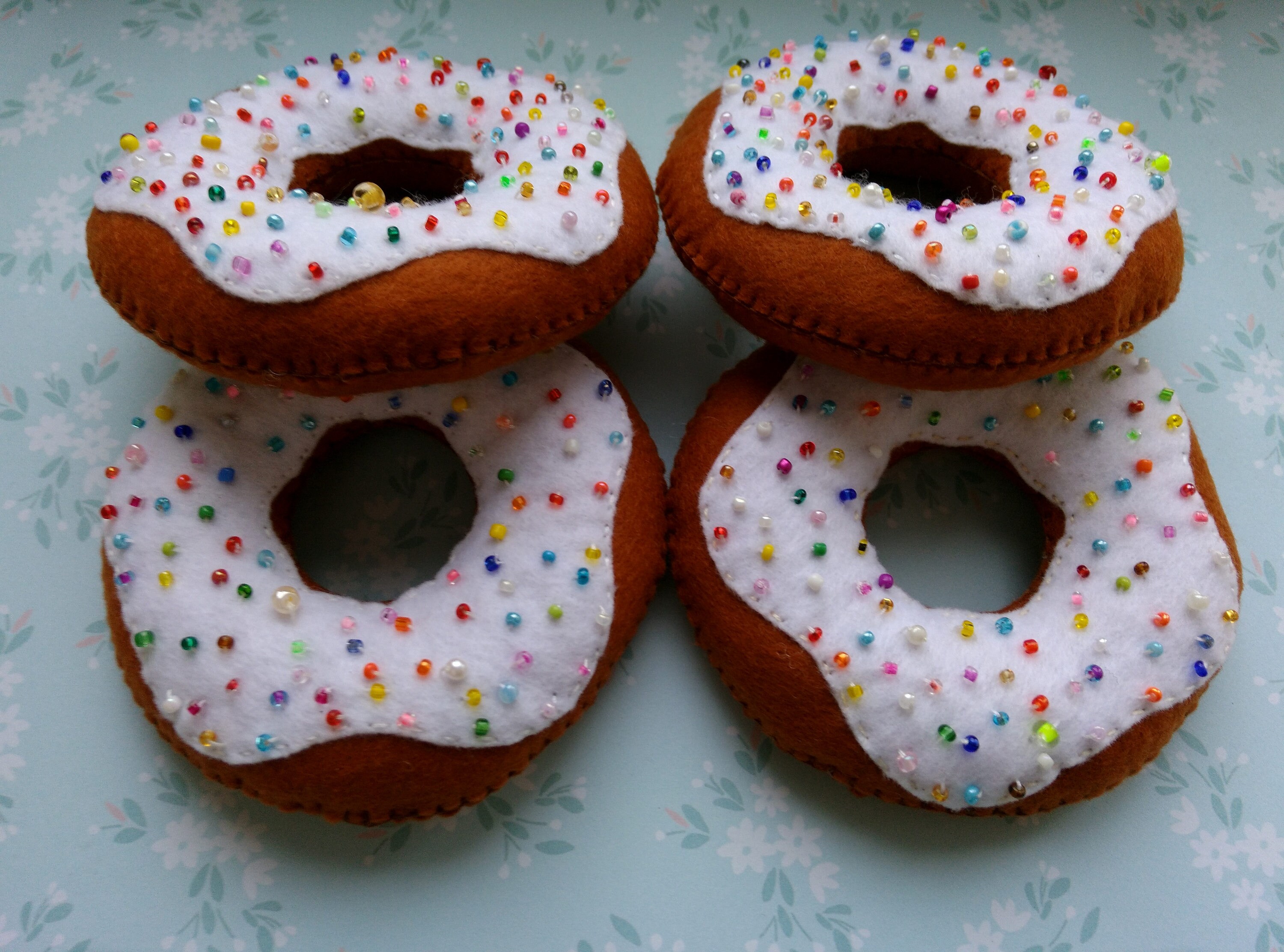Felt food Donuts Felt Donuts Ornaments Felt Doughnut Play Etsy