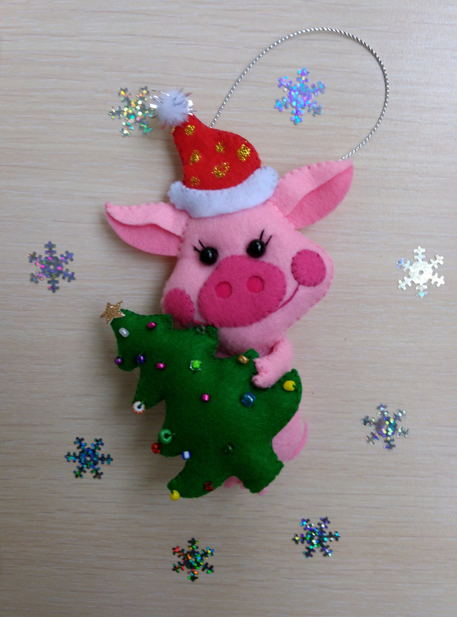 Christmas Ornaments Felt Pig Ornament Christmas Pig Etsy