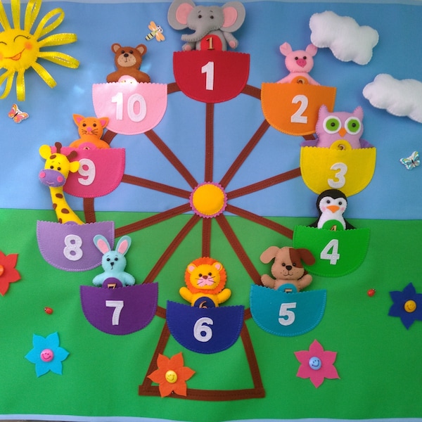 Developing Panel, Kindergarten toys, Flannel board, Playing panel, Preschool toys, Play Mat, Educational toys, Game for kids, Back to school