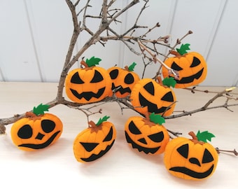 Halloween felt ornaments, Halloween felt garland, Felt pumpkin, Halloween decor, Pumpkin jack o lantern, Pumpkin decoration, Halloween toys