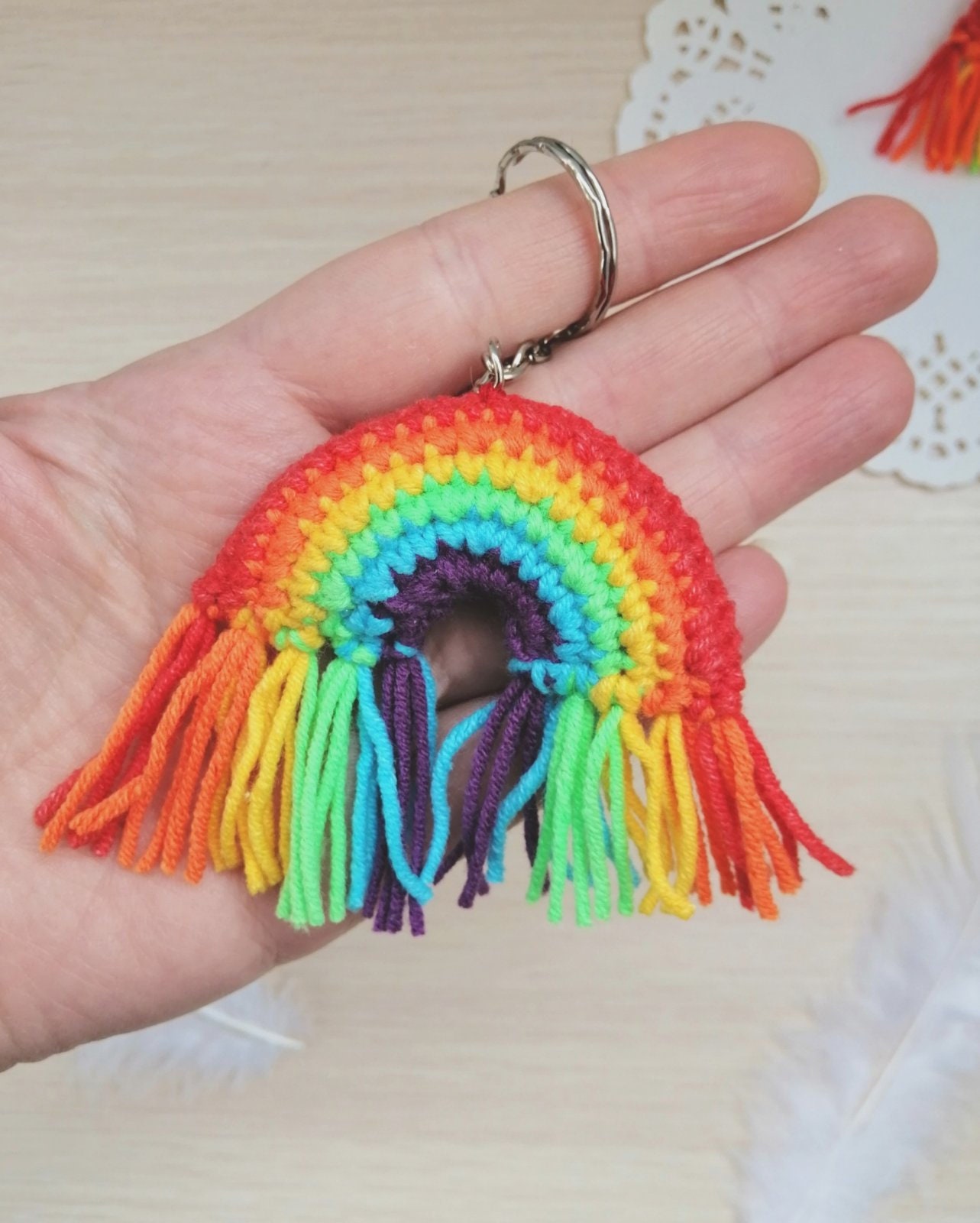 Crochet Rainbow, Rainbow Keychain, Keychains, Rainbow Baby, Rainbow ...