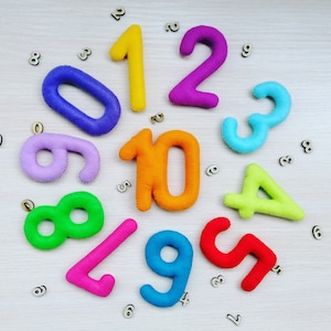 Filcowe cyfry, cyfry, dekoracje urodzinowe, ozdoby z filcu, maluchy, cyfry przedszkolne, nauka cyfr, zabawka Montessori, zabawki edukacyjne