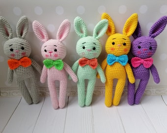Crochet bunny, Bunny toys, Bunny plush, Bunny rabbit, Crochet animals, Crochet doll, Baby shower gift, Children toys, Birthday gift