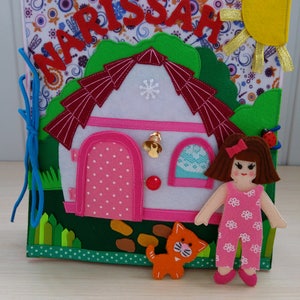 Quiet Book, Felt dollhouse, Toddler, Children books, Activity toy, Soft book, Developing book, Busy Book, Dollhouse book, Felt doll