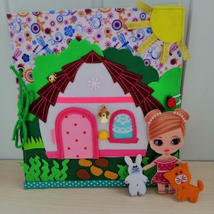 Quiet book doll house, Quiet book for girl, Quiet book doll, Quiet book toddler, Christmas gift, Activity book, Educational toy, Busy book