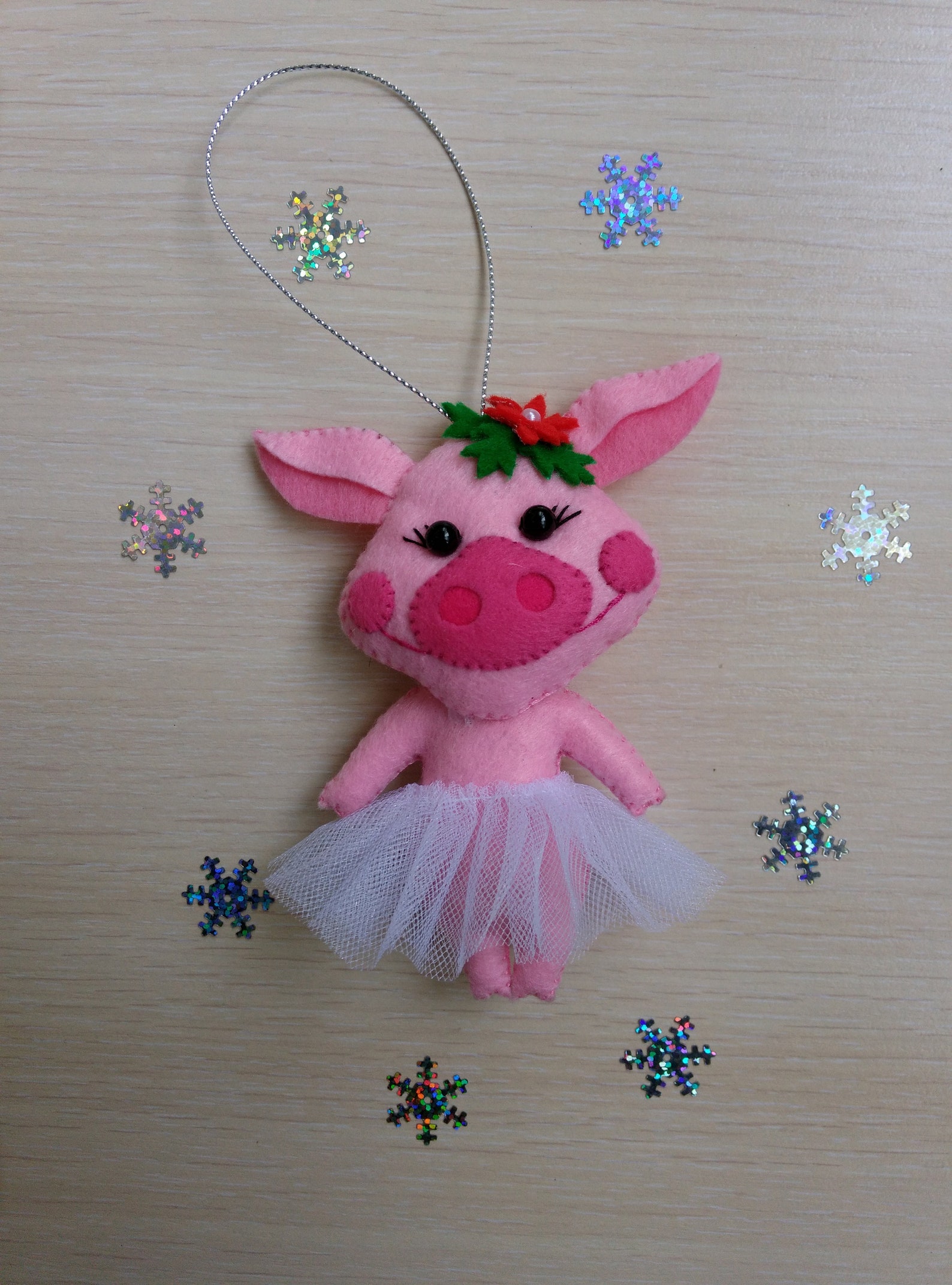 Christmas Ornaments Felt Pig Ornament Christmas Pig Etsy