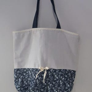 Floral cotton tote bag, shopping bag, women's fabric bag, summer tote bag, handmade fabric tote bag, shopping bag