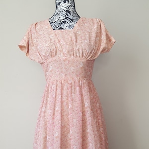 Vintage Pink Floral Tea Dress