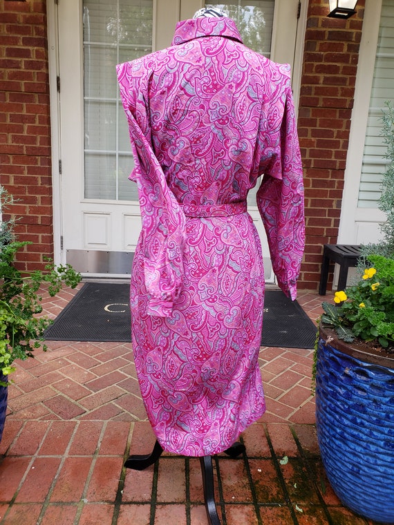 Vintage Pink Paisley Shirt Dress - image 4