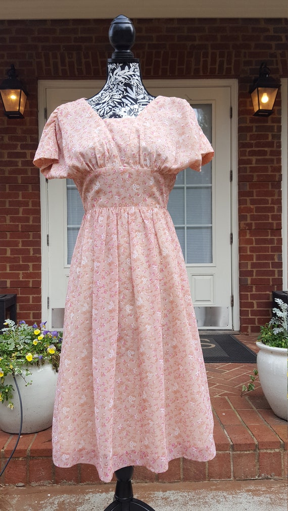 Vintage Pink Floral Tea Dress - image 4