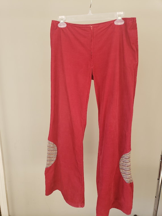 Boho Rust Corduroy Bell Bottoms - image 1