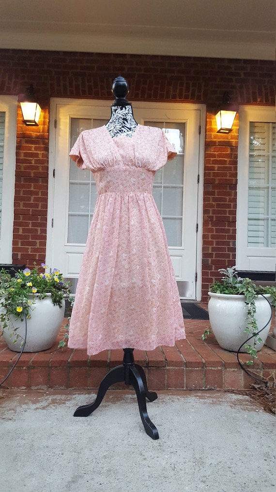 Vintage Pink Floral Tea Dress - image 6