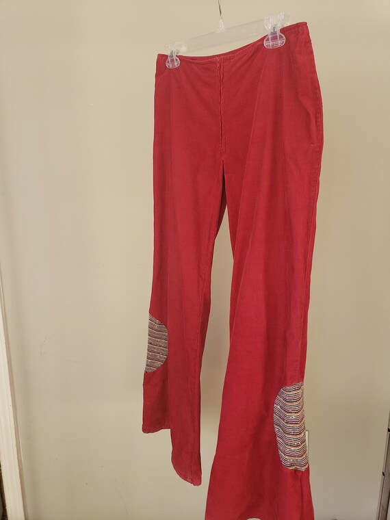 Boho Rust Corduroy Bell Bottoms - image 3