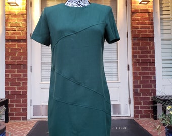 Vintage Green Short Sleeve Shift Dress