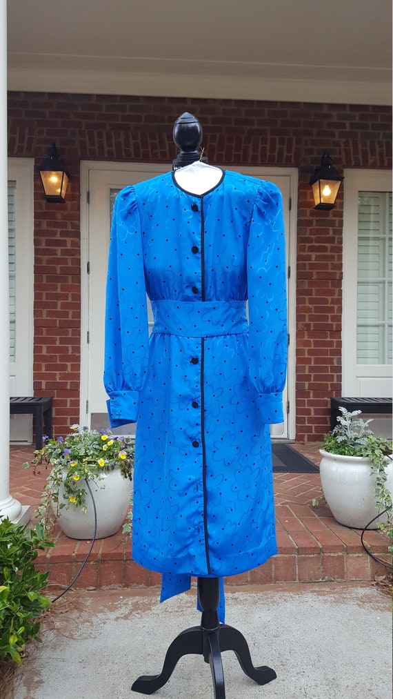 Electric Blue Vintage Polka Dot Dress